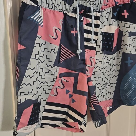 Original Penguin Pink and Blue swimm Shorts Vibrant Design - Picture 4 of 8